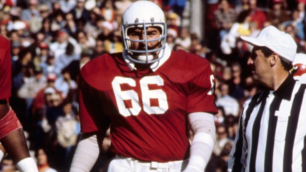 Unknown Date; St. Louis, MO, USA; FILE PHOTO; St. Louis Cardinals guard Conrad Dobler (66) in action against the San Francisco 49ers at Busch Stadium.