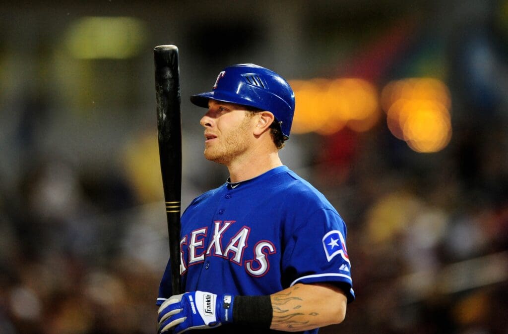 Mar. 15, 2010; Surprise, AZ, USA; Texas Rangers outfielder Josh Hamilton against the San Francisco Giants during a spring training game at Surprise Stadium.