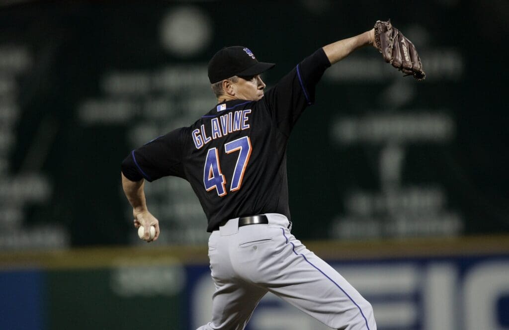 April 28, 2007; Washington, DC, USA; New York Mets pitcher (47) Tom Glavine pitches against the Washington Nationals in the third inning at RFK stadium in Washington, DC. The New York Mets defeated the Washington Nationals 6-2 in twelve innings.