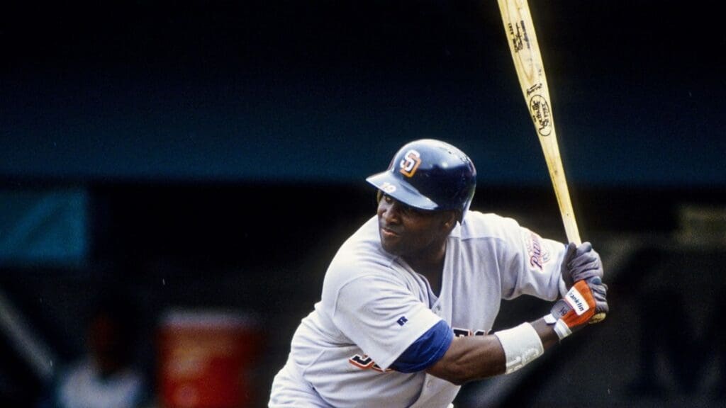 1995, Miami, FL, USA; FILE PHOTO; San Diego Padres outfielder Tony Gwynn in action at the plate against the Florida Marlins at Dolphin Stadium during the 1995 season.