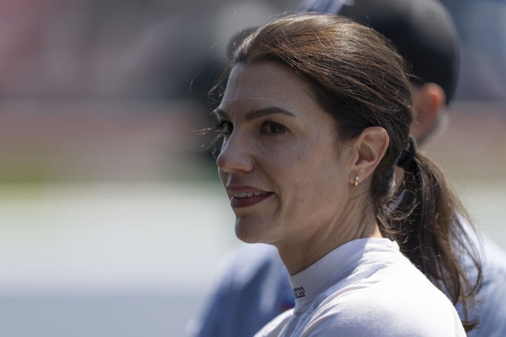 Jul 12, 2025; Sonoma, California, USA; NASCAR Cup Series driver Katherine Legge (78) at Sonoma Raceway. Mandatory Credit: Stan Szeto-Imagn Images