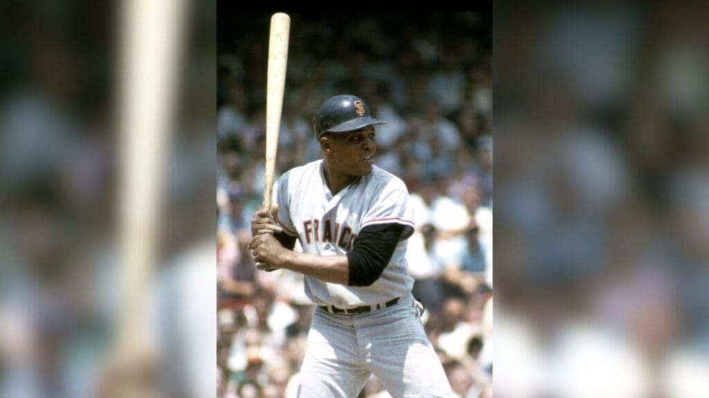 July 1966; Pittsburgh, PA, USA; FILE PHOTO; San Francisco Giants center fielder Willie Mays at bat during the 1966 season at Forbes Field.