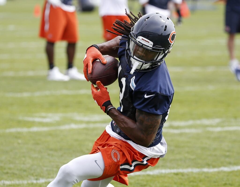 May 25, 2016; Lake Forest, IL, USA; Chicago Bears wide receiver Kevin White (13) during the OTA practice at Halas Hall. 