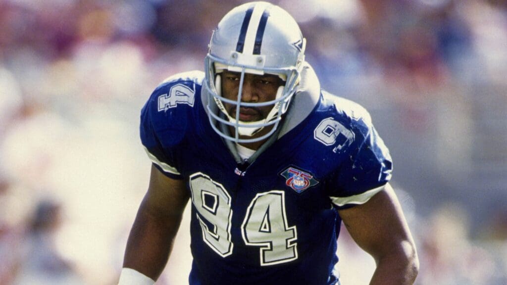 Oct 23, 1994; Tempe, AZ, USA; FILE PHOTO; Dallas Cowboys defensive end Charles Haley (94) in action against the Arizona Cardinals at Sun Devil Stadium. The Cowboys defeated the Cardinals 28-21. 