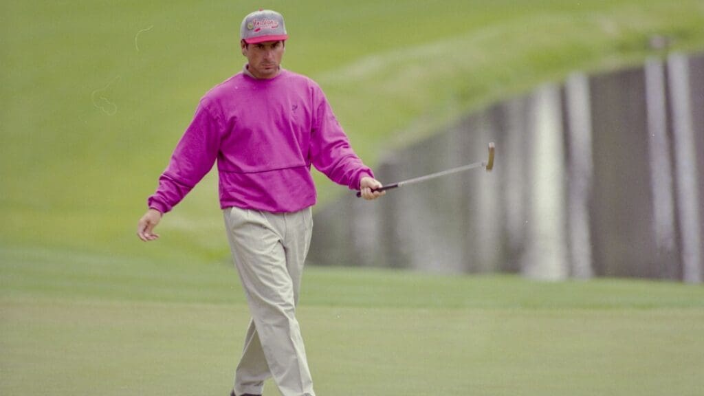 04/06/1992; Augusta, Georgia, USA; Fred Couples at the Augusta National Golf Course during the 1992 Masters.
