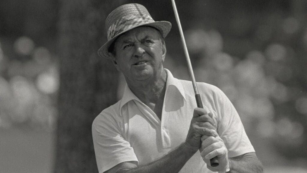 04/06/1983; Augusta, Georgia USA; Sam Snead at the Augusta National Golf Course during the 1983 Masters.